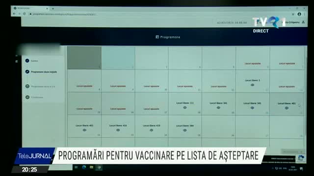 Programări pentru vaccinare pe lista de așteptare