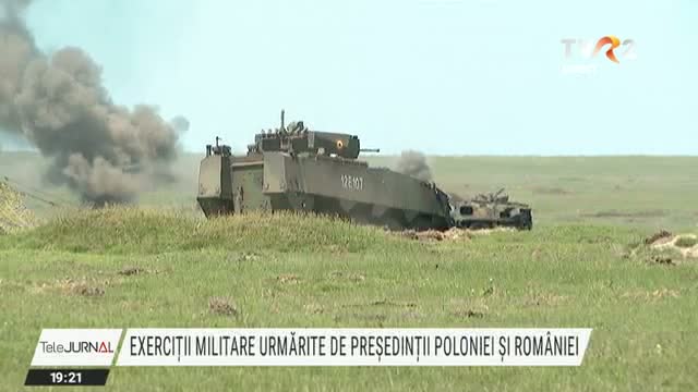 Exerciții militare urmărite de președinții României și Poloniei