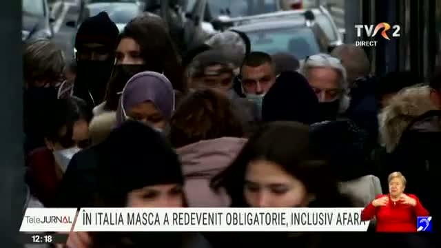 În Italia, masca a redevenit obligatorie și afară