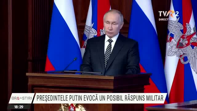 Președintele Putin evocă un posibil răspuns militar