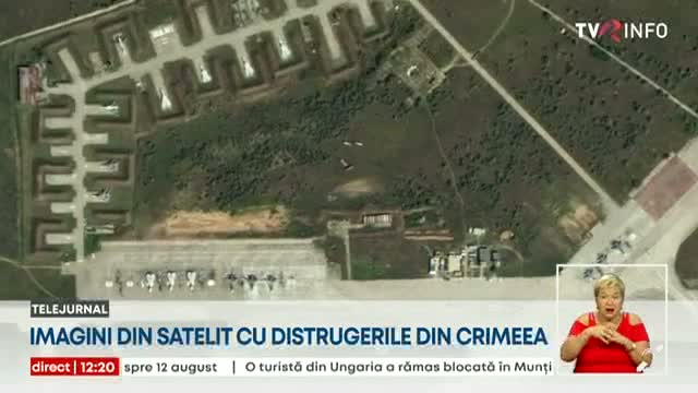 primele imagini cu pagubele din baza aeriană din Crimeea, distrusă marţi de o serie de explozii
