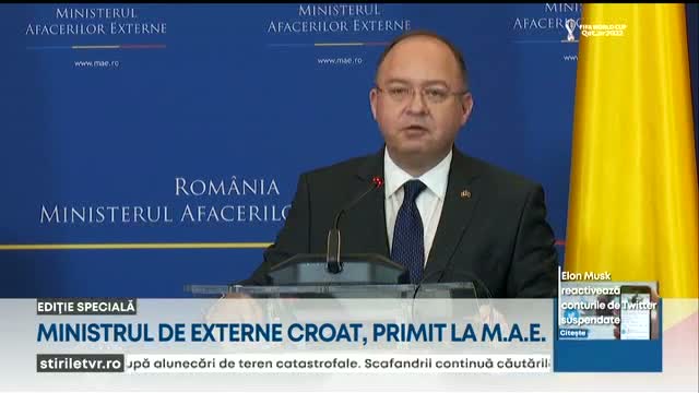 Ministrul de Externe croat, primit la MAE